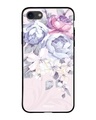 Shop Elegant Floral Printed Premium Glass Cover for iPhone 8(Shock Proof, Lightweight)-Front