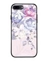 Shop Beige Elegant Floral Printed Premium Glass Cover For (Apple Iphone 7 Plus)-Front