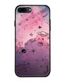 Shop Space Doodles Printed Premium Glass Cover for iPhone 8 Plus(Shock Proof, Lightweight)-Front