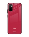 Shop Solo Maroon Glass Case For Poco M3 Pro-Front