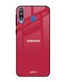Shop Solo Maroon Glass Case For Samsung Galaxy M40-Front