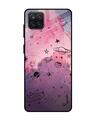 Shop Space Doodles Glass Case For Samsung Galaxy A12-Front