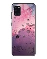 Shop Space Doodles Glass Case For Samsung Galaxy A31-Front