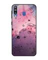Shop Space Doodles Glass Case For Samsung Galaxy M40-Front