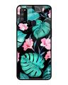 Shop Samsung Galaxy M30s Tropical Leaves & Pink Flowers Glass Case-Front