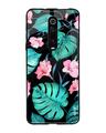Shop Xiaomi Redmi K20 Pro Tropical Leaves & Pink Flowers Glass Case-Front
