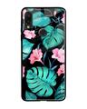 Shop Xiaomi Redmi Note 7 Pro Tropical Leaves & Pink Flowers Glass Case-Front