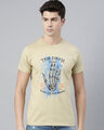 Shop Men's Beige Organic Cotton Half Sleeves T-Shirt-Front