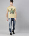 Shop Men's Beige Organic Cotton Half Sleeves T-Shirt-Full
