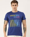 Shop Men's Blue Organic Cotton Half Sleeves T-Shirt-Front
