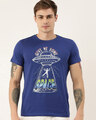 Shop Men's Blue Organic Cotton Half Sleeves T-Shirt-Front