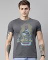 Shop Men's Charcoal Organic Cotton Half Sleeves T-Shirt-Front