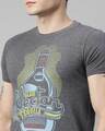 Shop Men's Charcoal Organic Cotton Half Sleeves T-Shirt-Full