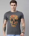 Shop Men's Charcoal Organic Cotton Half Sleeves T-Shirt-Front