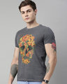 Shop Men's Charcoal Organic Cotton Half Sleeves T-Shirt-Design