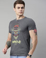 Shop Men's Charcoal Organic Cotton Half Sleeves T-Shirt-Design