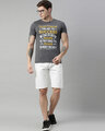 Shop Men's Charcoal Organic Cotton Half Sleeves T-Shirt