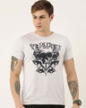 Shop Men's Grey Melange Organic Cotton Half Sleeves T-Shirt-Front