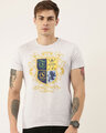 Shop Men's Grey Melange Organic Cotton Half Sleeves T-Shirt-Front
