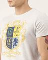 Shop Men's Grey Melange Organic Cotton Half Sleeves T-Shirt-Full