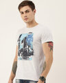 Shop Men's Grey Melange Organic Cotton Half Sleeves T-Shirt-Design