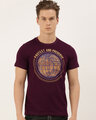 Shop Men's Maroon Organic Cotton Half Sleeves T-Shirt-Front