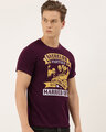 Shop Men's Maroon Organic Cotton Half Sleeves T-Shirt-Design