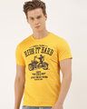 Shop Men's Mustard Organic Cotton Half Sleeves T-Shirt-Front