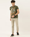 Shop Men's Olive Organic Cotton Half Sleeves Graphic Printed T-Shirt-Full