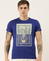 Shop Men's Plus Size Blue Organic Cotton Half Sleeves T-Shirt-Front