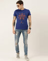 Shop Men's Plus Size Blue Organic Cotton Half Sleeves T-Shirt-Full