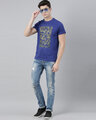Shop Men's Plus Size Blue Organic Cotton Half Sleeves T-Shirt-Full