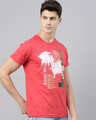 Shop Mens Plus Size Coral Organic Cotton Half Sleeves T Shirt-Full