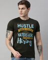 Shop Men's Plus Size Green Organic Cotton Half Sleeves T-Shirt-Front
