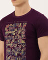 Shop Men's Plus Size Maroon Organic Cotton Half Sleeves T-Shirt-Full
