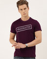 Shop Men's Plus Size Maroon Organic Cotton Half Sleeves T-Shirt-Front