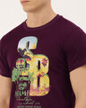 Shop Men's Plus Size Maroon Organic Cotton Half Sleeves T-Shirt-Full