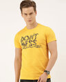 Shop Men's Plus Size Mustard Organic Cotton Half Sleeves T-Shirt-Front