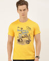 Shop Men's Plus Size Mustard Organic Cotton Half Sleeves T-Shirt-Front
