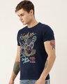 Shop Men's Plus Size Navy Organic Cotton Half Sleeves T-Shirt-Design