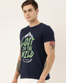 Shop Men's Plus Size Navy Organic Cotton Half Sleeves T-Shirt-Design