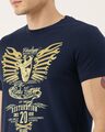Shop Men's Plus Size Navy Organic Cotton Half Sleeves T-Shirt-Full
