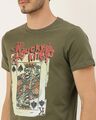 Shop Men's Plus Size Olive Organic Cotton Half Sleeves Graphic Printed T-Shirt