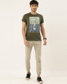 Shop Men's Plus Size Olive Organic Cotton Half Sleeves Graphic Printed T-Shirt-Full