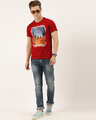 Shop Men's Plus Size Red Organic Cotton Half Sleeve T-Shirt-Full