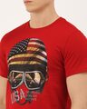 Shop Men's Plus Size Red Organic Cotton Half Sleeve T-Shirt
