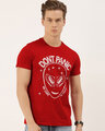 Shop Men's Plus Size Red Organic Cotton Half Sleeve T-Shirt-Front