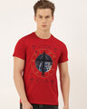 Shop Men's Plus Size Red Organic Cotton Half Sleeve T-Shirt-Front
