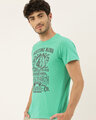 Shop Men's Plus Size Teal Organic Cotton Half Sleeves T-Shirt-Design