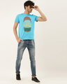 Shop Men's Plus Size Turquoise Blue Organic Cotton Half Sleeves T-Shirt